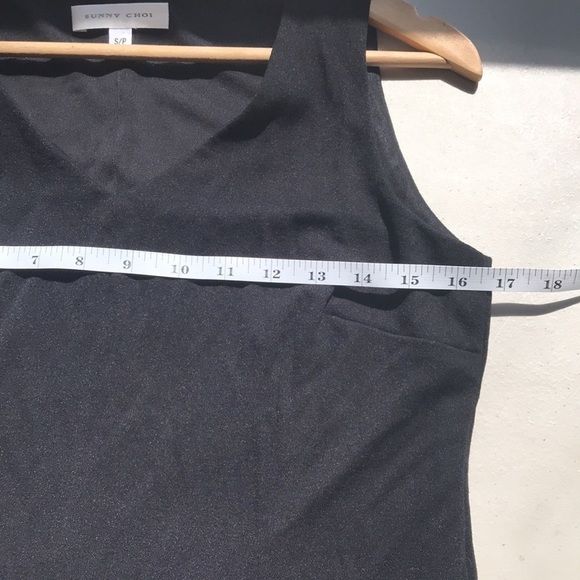 Sunny Choi Black Sleeveless Ruffle Hem Midi Stretchy Dress Small - Picture 7 of 10